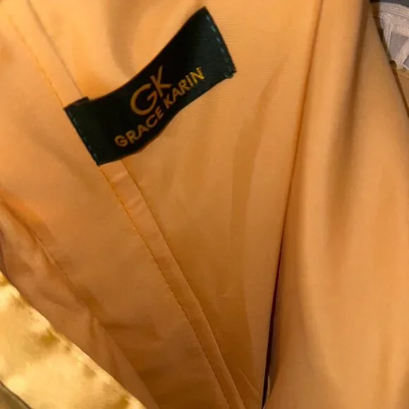 Grace Karin Gold Sequin Strapless Evening Gown | Sparkly Formal Party Dress - Picture 6 of 7